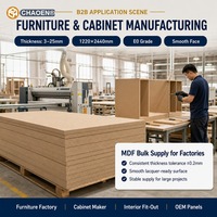 Panneau MDF double face en placage de mélamine, panneau MDF 18 mm, panneaux de sculpture modernes DIY, panneaux de fibres pour la fabrication de meubles