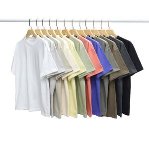 High Quality Custom Logo Unisex Off Shoulder Loose Short Sleeve T-<b>Shirt</b> 245gsm Heavy Cotton Plus Size Plain Blank Men's T-<b>Shirt</b> - Product Image 2