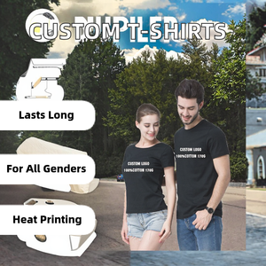 Venta al por mayor suelta 100% algodón lona camisetas personalizadas Transferencia de Calor impresa Unisex manga corta en blanco 170 Gramos OEM Logo sólido - Product Image 2