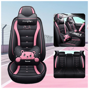 Housse de siège auto Cub Whisper, ensemble complet, cuir Nappa, toutes saisons, style dessin animé, confortable, intérieur de voiture haut de gamme - Product Image 1