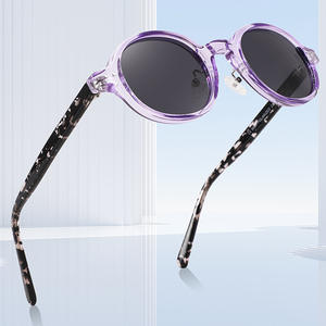 Nouvelles lunettes de soleil polarisées TR90 à monture ronde et branches en acétate, protection UV400, unisexe, pour tenues de voyage tendance - Product Image 3