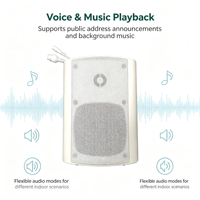 Haut-parleur IP mural SIP741T pour usage commercial, enceinte PA intérieure pour diffusion audio de fond dans les écoles et les hôpitaux