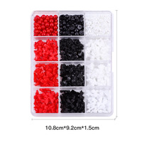 Kit DIY d'accessoires pour nail art, 500 pièces, assortiment international, 12 compartiments, avec rubans flottants, nœuds, perles et résine, thème Noël Blanc et Rouge