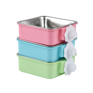 Acier inoxydable coloré sécurité suspendu <span class=keywords><strong>anti</strong></span>-<span class=keywords><strong>renversement</strong></span> <span class=keywords><strong>bol</strong></span> pour animaux de compagnie <span class=keywords><strong>bol</strong></span> d'alimentation fournitures pour animaux de compagnie pour chiens et chats - Product Image 2