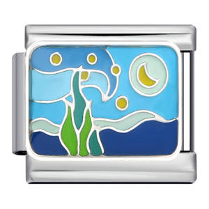 Mode ronde <span class=keywords><strong>montagne</strong></span> quatre saisons mer plage charme italien ajustement 9mm lien <span class=keywords><strong>Bracelet</strong></span> en acier inoxydable pour femmes hommes bricolage faisant - Product Image 4