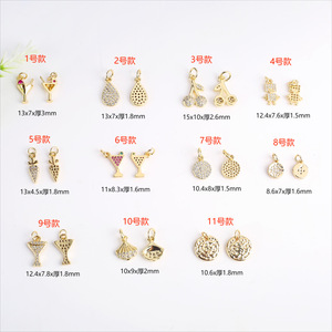 Chất lượng cao hỗn hợp Thiết kế 18K vàng micro-pave Zircon nhỏ quyến rũ Mặt dây chuyền DIY Vòng đeo tay vòng cổ trang sức phụ kiện bán buôn - Product Image 2