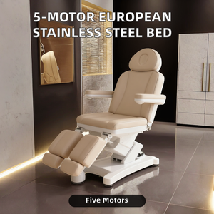 Lit de massage électrique haut de gamme réglable, cadre en acier inoxydable, 5 moteurs, personnalisation couleur/taille/logo pour salons de manucure - Product Image 2