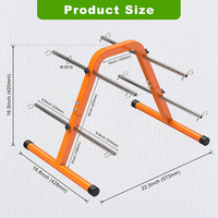 Support de bobine de fil personnalisé JH-Mech équipé de 8 broches en B et de 4 tiges en acier inoxydable, finition thermolaquée orange, distributeur de bobine de fil