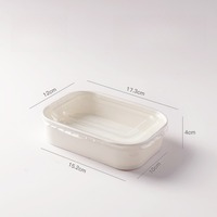 Boîte d'emballage rectangulaire en papier kraft jetable, épaisse, imperméable et pliable, pour plats à emporter, restauration rapide, écologique, de qualité alimentaire, pour sushis