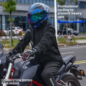 Imperméable noir pour moto Veste d'extérieur imperméable en polyester pour homme Imperméable de sécurité pour moto - Product Image 2