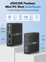 Mini PC Industrial sin Ventilador J5005, 2xRS232 DB9 COM, 2xGigabit Ethernet, DDR4 32GB, M.2 NVMe, SATA HDD, Computadora Integrada para Automatización