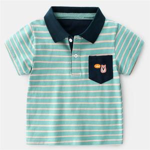Vêtements de boutique pour enfants en gros, t-shirt polo rayé en coton pour l'été, provenant d'un fournisseur chinois - Product Image 4