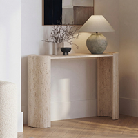 Table console en MDF de style moderne, finition couleur naturelle rustique, meubles simples pour salon et salle à manger en bois