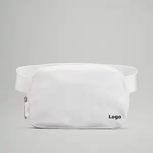 customized white small crossbody fanny pack sling bag for men sports running chest waist pouch everywhere belt bag