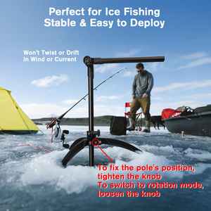 Velpaw - Caña de Pesca en Hielo con Transductor y 0 °   Soporte de montaje ajustable de 27.95-45 pulgadas de profundidad, ensamblaje de soporte de bola de 1.5 pulgadas - Product Image 2