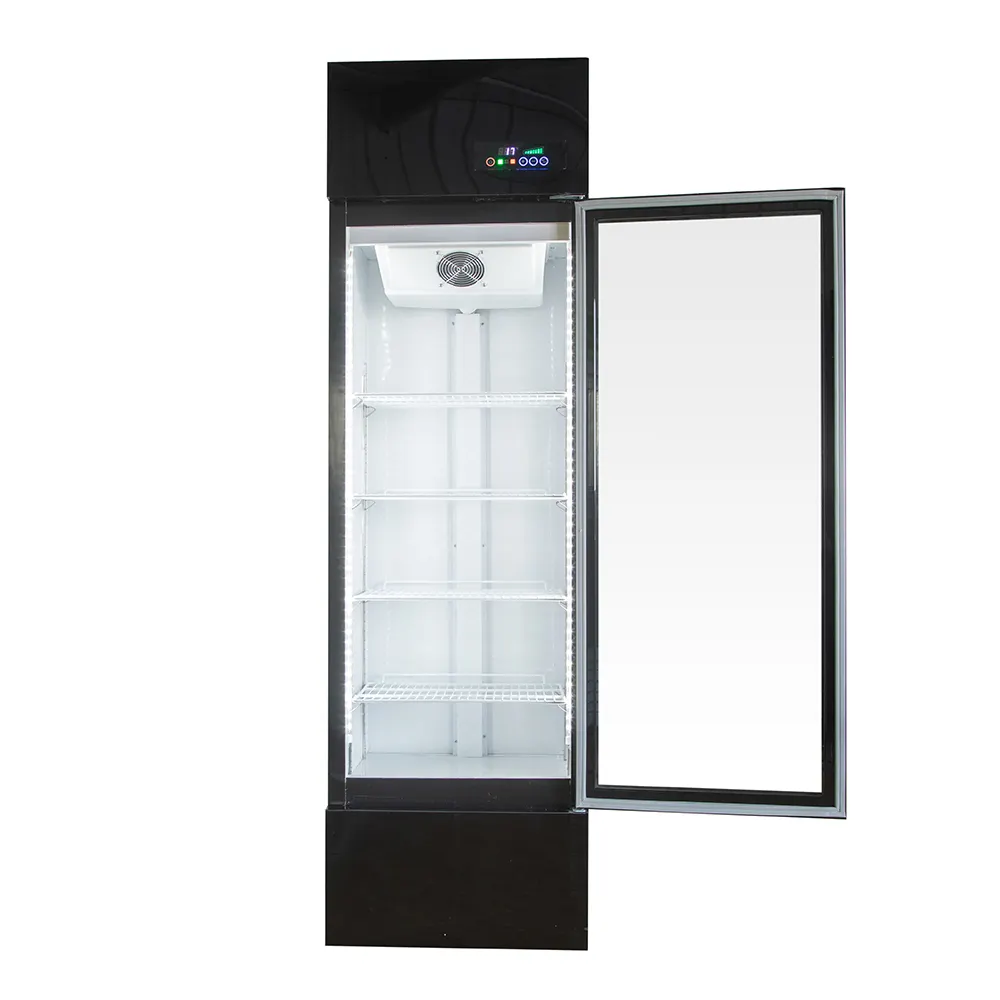 400l ventola di raffreddamento commerciale freezer verticale vetro porta Pepsi display frigo