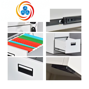 Armario archivador vertical de acero con 3 cajones, cerradura, desmontable y ensamblable, para oficina, venta al por mayor - Product Image 3