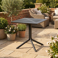 Table carrée en plastique d'extérieur, polypropylène, durable, légère, pour restaurant, hôtel, patio, jardin, café