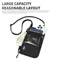 Dompet leher perjalanan paspor RFID, dompet leher perjalanan Anti Maling, dompet perjalanan dengan pemblokir RFID
