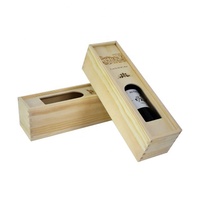 Conception personnalisée couvercle coulissant fenêtre conception boîte à vin en bois de pin