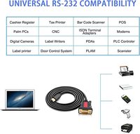 Cable convertidor serial USB a RS232 DB9 OEM de 5 pies con conductor de cobre y revestimiento de PVC, conector macho a hembra, certificado ROHS CE BF