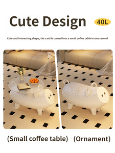 Mobiletto Contenitore Moderno in Plastica per la Casa, Tavolino <span class=keywords><strong>da</strong></span> Caffè con Design a Maialino Carino per Bambini - Product Image 3