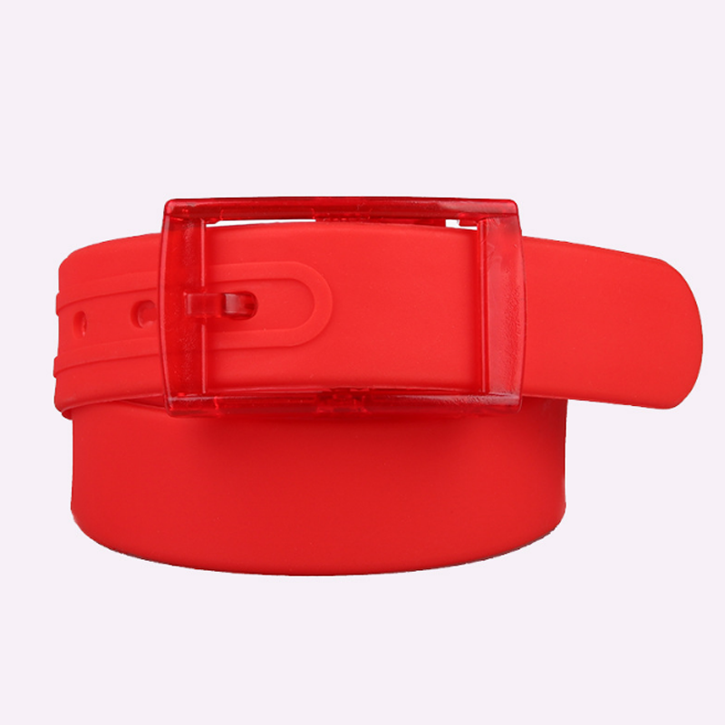2023 wholesale fashionable Colorful Plastic Buckle Silicone Waist Belt for women men