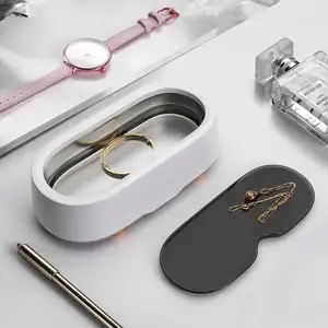 2023便携式超声波清洁器USB电动数字定时器眼镜盒戒指硬币超声波珠宝清洁器