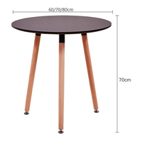 Table à manger ronde moderne blanche en gros avec pieds en bois pour cuisine, salon, table basse de loisirs
