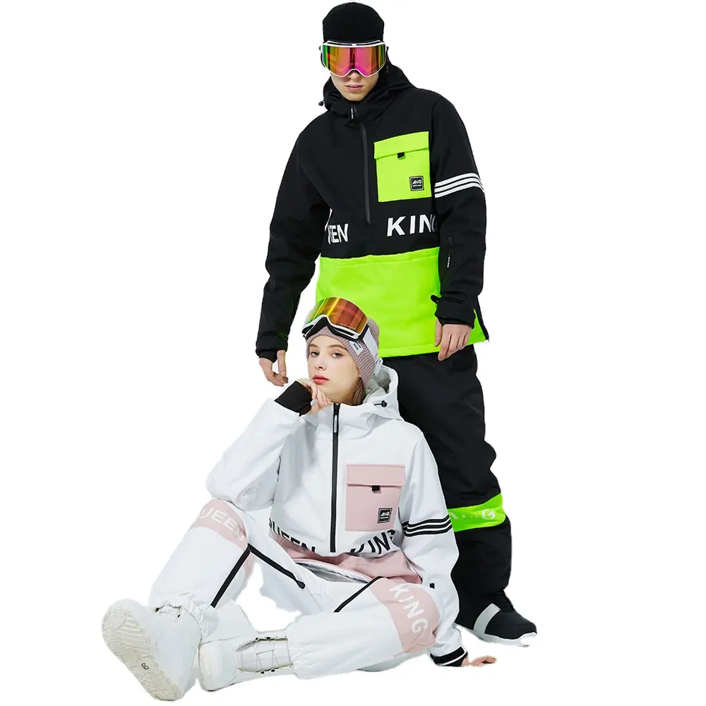 Traje deportivo de invierno de nuevo diseñador unisex, ropa de esquí con capucha y media cremallera de alta calidad, transpirable, Gore-Tex y Windstopper para adultos
