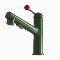 Robinet de lavabo moderne et élégant, à un seul trou, double sortie d'eau, en alliage de zinc, avec fonction céramique