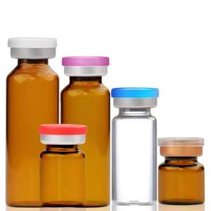 Flacons vides stériles de 10ml avec port d'injection <span class=keywords><strong>auto</strong></span>-cicatrisant avec bouchon en plastique aluminium bouteille de réactifs de flacon en verre vide scellé - Product Image 2