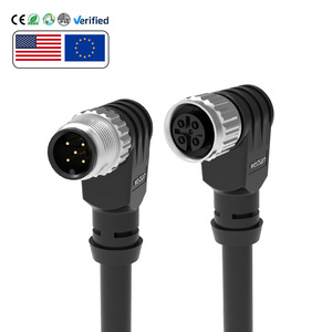 Connecteur M12 à 5 broches A Code connecteurs de câble étanches IP68 prise mâle femelle non blindée coudée - Product Image 1