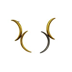 Pendientes de Moda con Diseño de Luna, Acero Inoxidable 316L, Baño de Oro PVD, Resistentes y Sostenibles - Product Image 1