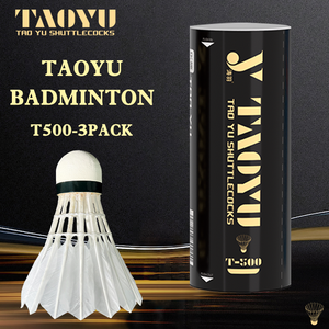 Воланы для бадминтона Custom T3 с куриными перьями, легкие, с пробковой основой из полиуретана, прямые перья, Tao Yu Speed 75, профессиональные, для тренировок, высококачественные - Product Image 2