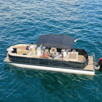 Bateau ponton sportif à grande vitesse, entièrement soudé en aluminium, pour fêtes familiales, personnalisable OEM, fourni directement par l'usine