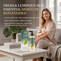 Huile de massage éclaircissante et hydratante au collagène bio et à la lavande pour le corps et le visage, marque privée