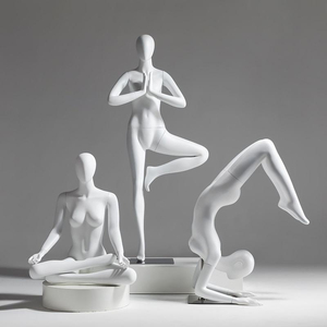 Maniquí de Yoga de Medio Cuerpo con Cabeza, Texturizado en Fibra de Vidrio de Alta Calidad, para Exhibición de Joyería para Niñas y Adultas - Product Image 1