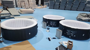 <span class=keywords><strong>Spa</strong></span>, bain à remous extérieur, forme ronde, multi-jets, hydrothérapie, piscine de massage pour jardin, cour arrière - Product Image 4