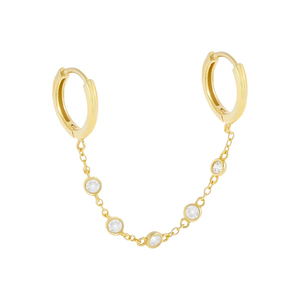 Pendientes de Plata de Ley S925 con Doble Círculo de Moda ROXI, Pendientes con Microincrustaciones de Circonita - Product Image 1