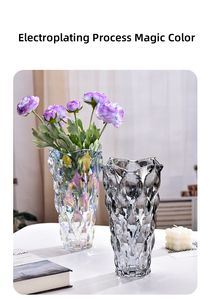 Florero de cristal grueso de lujo de alta calidad de estilo nórdico, florero de suelo en relieve de onda Hexagonal para boda, característica hidropónica - Product Image 4