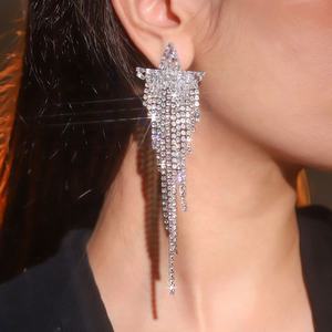 Pendientes Largos de Zirconia con Diseño Geométrico de Mariposa y Diamantes Exagerados, Estilo Europeo Americano, Nuevo Lanzamiento, para Mujer, Aniversario - Product Image 4