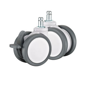 2.5 3 4 इंच फुल-प्लास्टिक मेडिकल ट्विन कैस्टर व्हील tpr, अस्पताल कार्ट्स के लिए शांत-रोलिंग - Product Image 3