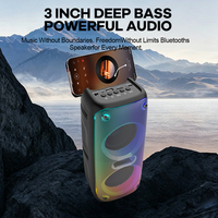 Haut-parleur 5.0 avec lampe à flamme RGB, TWS, FM, double mode, sortie 6W, batterie 1200mAh, prêt pour le home cinéma et le karaoké
