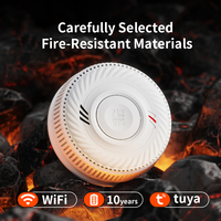 Détecteur de fumée photoélectrique intelligent avec batterie de 10 ans et Wi-Fi. Détecteur de fumée pour la sécurité domestique, son 85 dB, compatible avec l'application Tuya