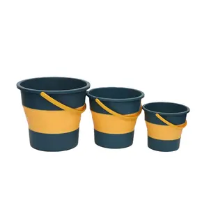 3PCS Collapsible PP Silicone Bucket Foldable Round Water Bucket For Household Space-Saving Storage Solution
