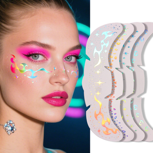 Patchs de maquillage temporaires étincelants visage taches de rousseur paillettes autocollants de <span class=keywords><strong>tatouage</strong></span> pour femmes Festivals Concerts fêtes Cosplay-cosmétique - Product Image 4