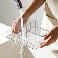 Organisateur de bureau en plastique transparent transfrontalier, support de rangement de bureau, serre-livres, sur mesure, empilable et triable