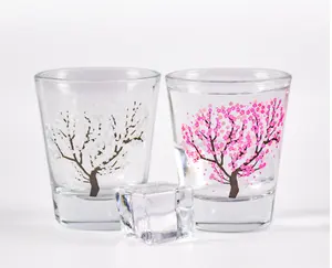 Verre à Induction magique, style japonais Sakura, 2 OZ, verre changeant de couleur, détection du froid, coupe de décolorées, livraison gratuite