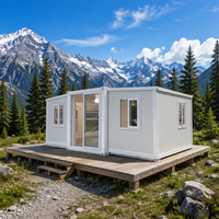 Maison conteneur moderne préfabriquée, compacte, extensible, respirante, avec 3 chambres, mobile, directement de l'usine